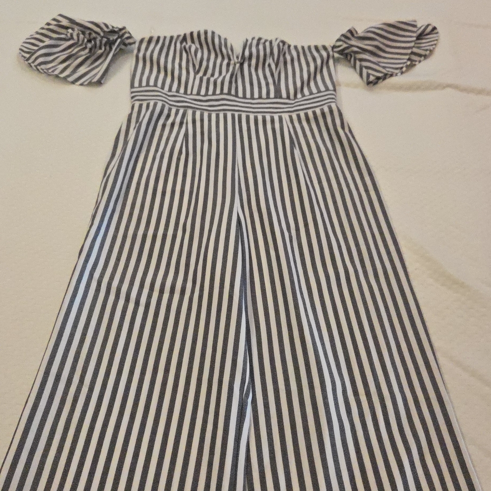 Primi Gray Striped Jumpsuit
